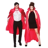 Red Deluxe Satin Cape With Collar