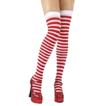 Red & White Striped Thigh Highs