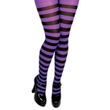 Purple & Black Striped Tights