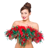 Feather Boa - Red/green