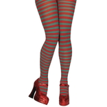 Red & Green Striped Tights