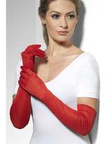 Ladies Long Gloves - Red