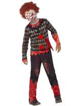 Deluxe Zombie Clown Boy's Fancy Dress Costume
