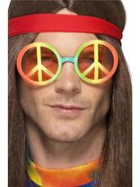 Multi Coloured Peace Sign Hippie Specs Shades