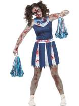 Zombie Cheerleader Costume Blue