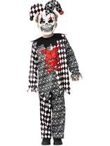 Evil Court Jester Clown Costume Childrens