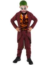 The Joker Trickster Clown Costume Suit Childrens Boys