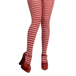 Red & White Striped Tights