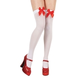 White Thigh Highs With Red Bow