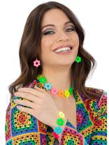 60's Neon Flower Power Jewellery Set