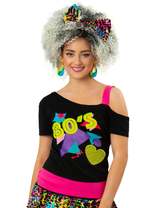 'i Love The 80's' Print Off The Shoulder Shirt