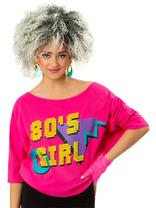 '80's Girl' Print Bat Wing T-shirt