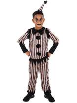 Dark Vintage Clown Boy Costume, Black & White Childrens