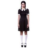 Wednesday Addams Creepy School Girl Adult Costume& Wig