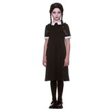 Wednesday Addams Creepy School Girl Girls Costume & Wig
