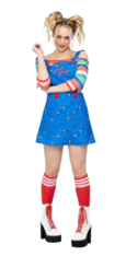 Sale Chucky Costume, Pinafore Mini Dress & Top