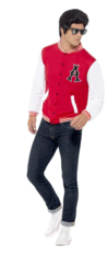 50s College Jock Letterman Jacket, Red