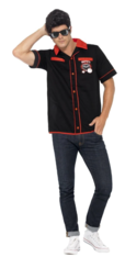 50s Bowling Shirt, Black, 