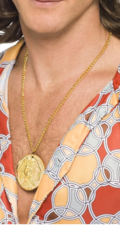 Gold Metal Medallion On Chain, Gold