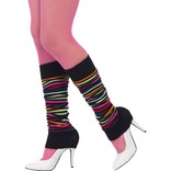 Black Multi Stripe Legwarmers