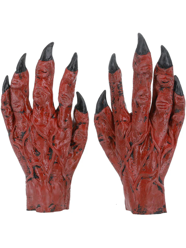 Devil Hands Latex Red Gloves