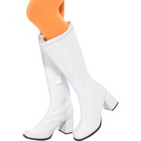 White 60s Ladies Gogo Boots, Uk Size 4/ Us 7