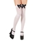 White Thigh Highs With Black Bow